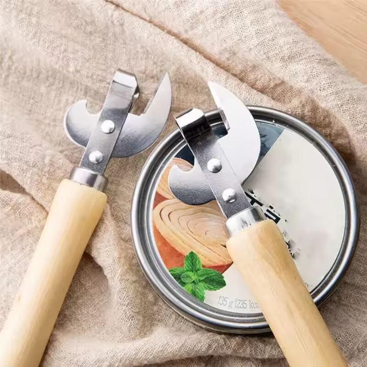 Abrepuertas Multifuncional De Acero Inoxidable Con Mango De Madera Adecuado Para Latas De Leche Evaporada Destornilladores Botellas De Cerveza Y Otras Latas - 1