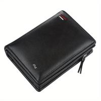 Billetera Corta Para Hombre Baellerry De Cuero PU Con Cremallera Y Bolsillo Para Monedas Capacidad Grande Estilo Vintage Porta Dinero Y Tarjetas - details 6