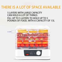 Deshidratador de frutas, máquina deshidratadora de alimentos, 5 bandejas apilables de acero inoxidable, secador de carne seca con secado por aire caliente de 110 V, conservador de alimentos eléctrico para frutas y verduras (blanco) - details 7