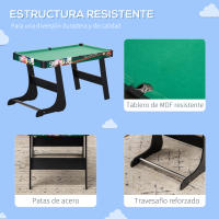 HOMCOM  6 en 1 Mesa Multijuegos Plegable para Niños de 7+ Años Mesa de Juegos Billar Futbolín Ping Pong Aro de Lanzamiento Hockey sobre Hielo Aire Hockey 118x104x71 cm Multicolor - details 4