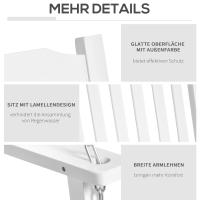 Taburete tilting para 2 personas, de Madera maciza, ideal para Terrazas y patios, color Blanco, dimensiones 117x69x60cm - details 3