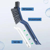 Cepillo De Limpieza Multifuncional Para Esquinas Y Ganchos 2 En 1 Para Pisos Y Azulejos Del Baño Material Plástico - details 1