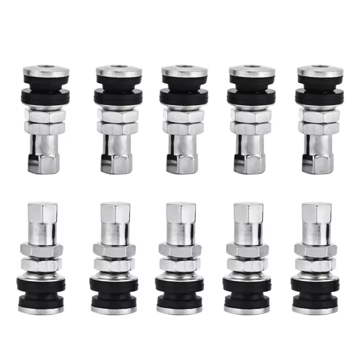 10pcs Válvulas De Rueda De Metal Para Coche Camión Motocicleta Con Tapa Antipolvo Corto Estilo TR161 - 1