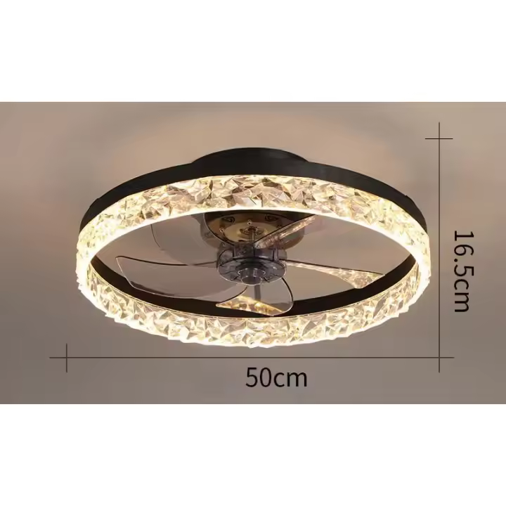Ventiladores de techo Led inteligentes modernos, candelabro de acrílico nórdico Invisible, Control remoto por aplicación - 1