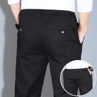 Pantalones De Verano Casuales Para Hombre En Caqui Y Gris Cintura Elástica Comodidad Ultrafinos De Seda Helada Pantalones Negocios Estilo Recto Ropa De Marca - details 14