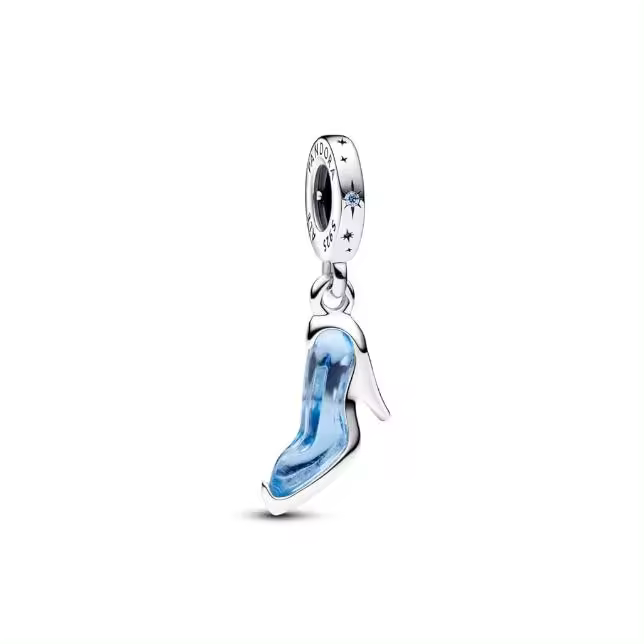 Colgando de Zapatilla Pandora, fabricado en Plata de Lei, envuelve con elegante rodeada cúbica Azul Claro y Cristal Azul Eternity. - 1