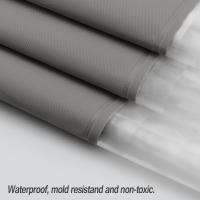 Cortina de ducha impermeable resistente al moho con ganchos, resistente al moho, antibacteriano, fácil de limpiar, cortinas de ducha para baño, 180x200cm (gris empalmado) - details 1