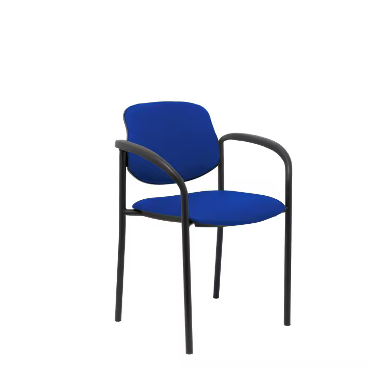 Piqueras Y Crespo - Silla Fija Villalgordo Similpiel Azul con Brazos - 1