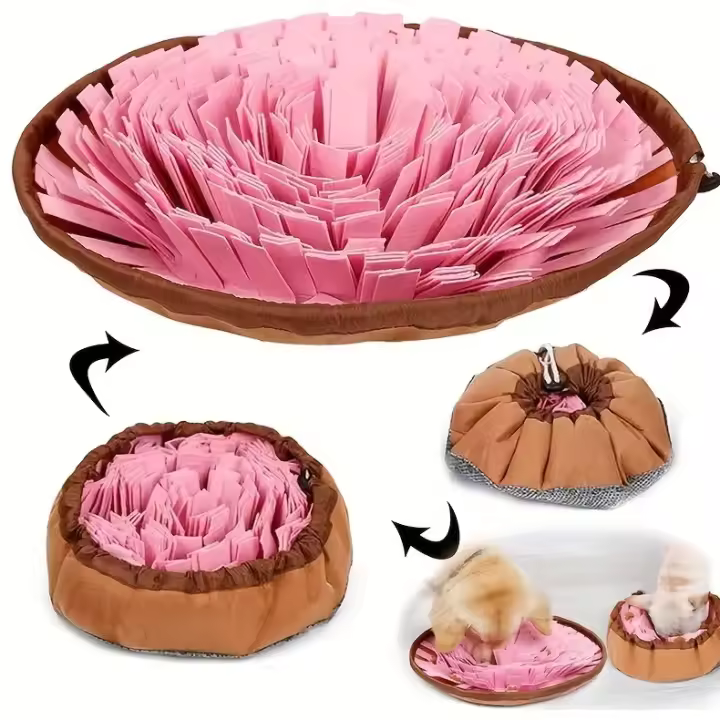 Pad De Olfateo Para Perros De Terciopelo Lavable Y Plegable Juego Lento De Alimentación Tapete De Entrenamiento Para Perros Interactivo - 1