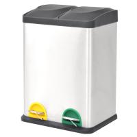 vidaXL Cubo de Reciclaje y Basura con Pedal de Acero Inoxidable Basurero Capacidad 3 cubos de 8 L , 2 cubos de 18 L, 3 cubos de 18 L - details 1