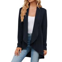 Chaqueta Abierta Delantera Para Mujer Casual De Manga Larga Ligera Tejida Suave Suéter Otoño Invierno Solido Estilo Calle - details 3