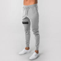Pantalones De Correr Gris Para Hombre Musculares Suaves De Algodón Con Cierre De Cordón Pantalones De Gym Para Levantamiento De Peso - details 8