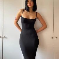 Vestido Largo Bodycon Negro Dulzura Para Mujer Verano 2025 Fiesta Club Noche Callejera Playa Basic High Street Sin Mangas Cuello Cuadrado Sin Decoración Polyester Spandex - details 35