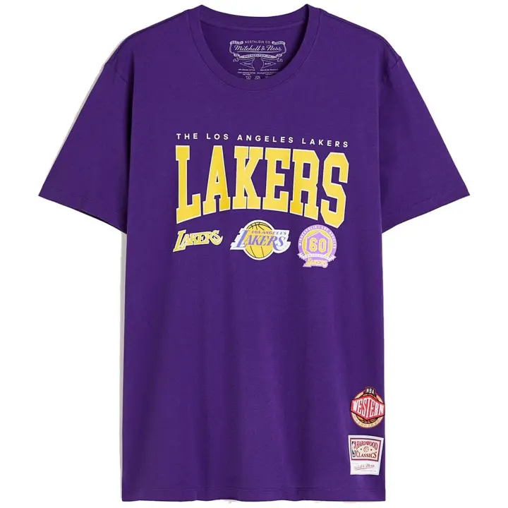 Camiseta de Manga Corta Mitchell & Ness Nba Hwc Champ Stack Lakers para hombre en color morado - 1