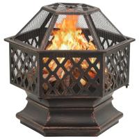 vidaXL Brasero con atizador acero 62x54x56 cm - details 1