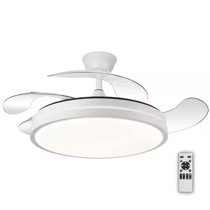 Ventilador de Techo TOP VENTAS ASPAS INVISIBLES  Ultra Silencioso 82w en total Modo lámpara Luz LED 50W 6200 Lm con Máxima Iluminación (3 tonos), Motor DC 32W 6 Velocidades, Memoria de Color, Mando a Distancia y Temporizador - Diseño elegante - 1