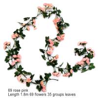 Corona De Flores Artificiales Rosas 180cm Para Decoración De Bodas Y Fiestas Guirnalda De Pared Para Hogar Y Habitaciones - details 5
