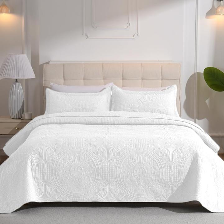 Colcha bouti para verano y entretiempo - Colcha para cama inluye 1 o 2 funda de cojin segun la medida，Colcha cubre cama 100% poliester, suave y transpirable. El diseño de la funda de cojin puede variar según el corte del tejido