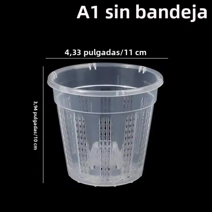 Maceta De Flor Transparente Con Agujeros Para Orquídeas Y Jardín 1 Pieza Accesorios De Plástico Transpirables Para Macetas - 1