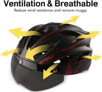 Casco de Bicicleta con visera Ligero con Gafas magnéticas, unisex, tamaño ajustable, para hombre y Mujer - details 0