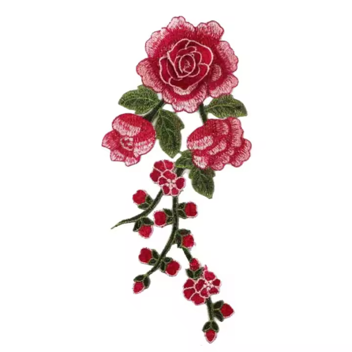 Parche Bordado De Flores Para Ropa Parche De Hierro Con Cadena Larga Adhesivo De Textil Para Adultos Unisex Material Poliéster - 1