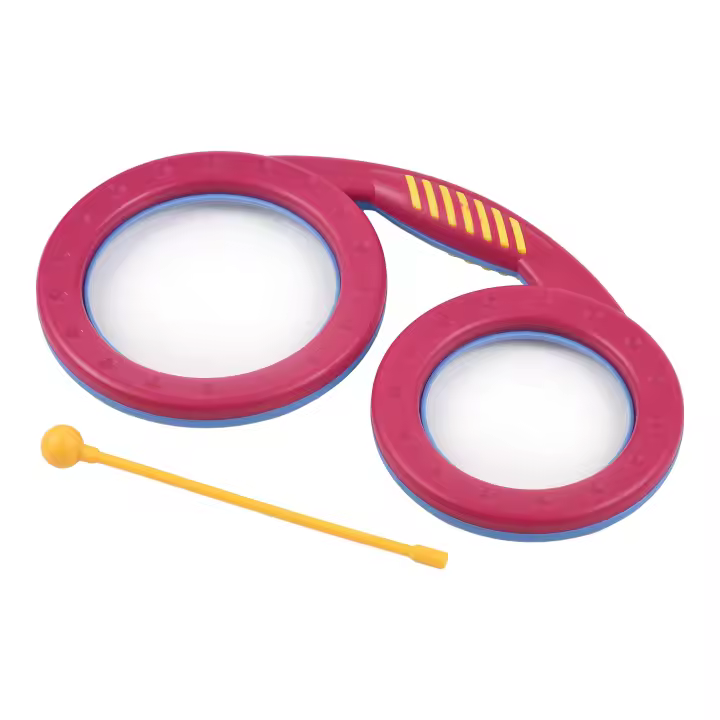 Bombo De Percusión Irregular Con Forma De Cristal Bombín Doble Cara En Colores Rosa Y Azul Instrumento Musical Para Adultos Y Niños Regalo De Navidad - 1