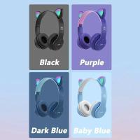 Auriculares De Juego Inalámbricos P47M Con Orejas De Gato Luminosas Y Micrófono Control LED Estéreo Para Teléfono Bluetooth Regalo - details 9