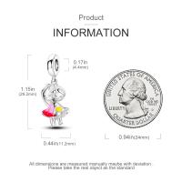 Encantos De Pareja De Niño Y Niña Platinados Con Circonia Para Pulsera O Collar Joyería Para Mujer Pendiente Clásico De Moda Vintage Romántico - details 90