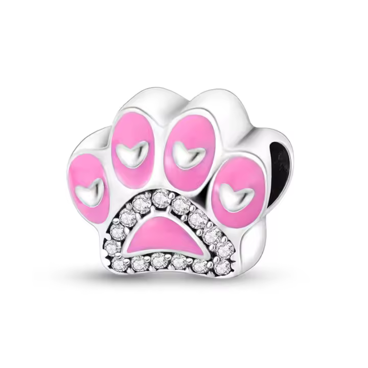 Encanto De Herramienta De Cogote En Forma De Corazón Y Botella De Perfume En Color Rosa De Plata De Ley 925 Para Pulsera De Encantos DIY Joyería - 1