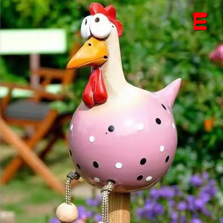 Estatua De Resina De Pollo Divertida Con Ojos Grandes Para Decoración De Jardín Y Casa Ornaments De Pared Del Jardín Y Puerta De Campo - 1