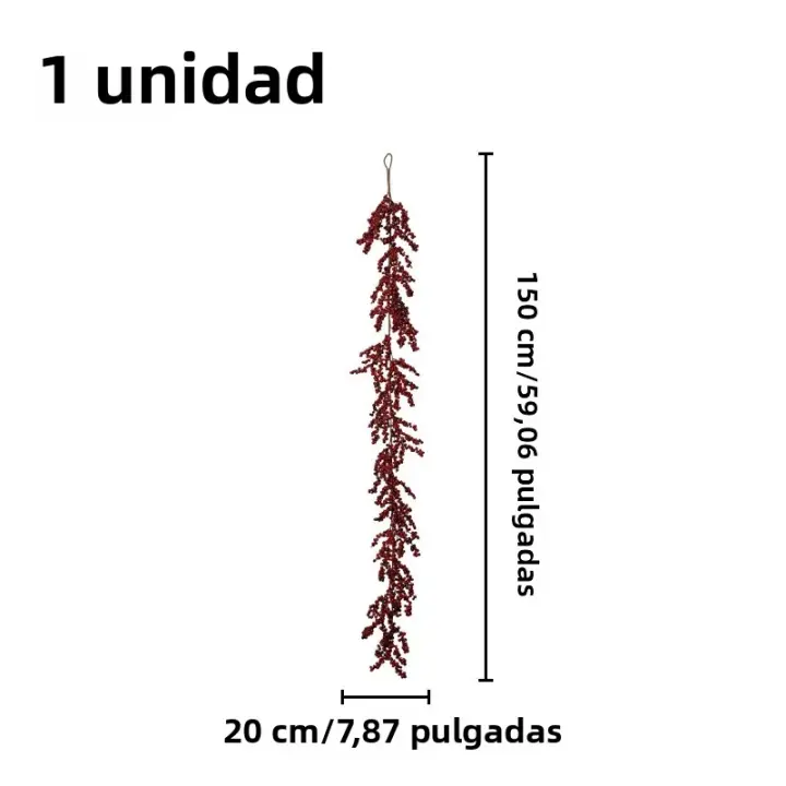 1pc Simulación De Uva De Navidad Para Decoración De Fiesta Y Hogar Arreglo Floral Colgante De Valla Estilo Navideño - 1