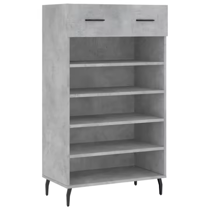 Zapatero Madera de Ingeniería gris Hormigón 60x35x105 cm - 1