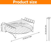 Rack De Acero Inoxidable Para Air Fryer Bandeja Y Soporte De Vapor Herramientas De Cocina Accesorios Para Horno BBQ Asador - details 5
