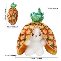 Juguete De Peluche Kawaii Con Diseño De Zorro Reversible Frutas Y Verduras Juguetes Para Niños Regalo De Cumpleaños Con Cierre De Cremallera - details 5