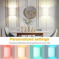 Luz de pared LED para dormitorio, 9,8*6,7 pulgadas Lámpara acrílica, carga USB, cambio de color 13RGB, con mando a distancia, Adecuado para escaleras interiores de sala de estar, dormitorio, pasillo y comedor. - details 2