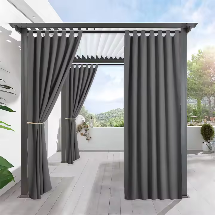 Cortina De Aislamiento Térmico Impermeable Al Aire Libre 1PC Para Patio Porche Pergola Cabana Decoración Tab Top Modern Style - 1