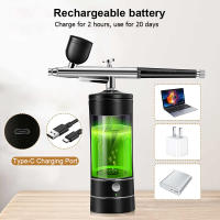 Peicon Aerógrafo Portátil Para Uñas Con Compresor Para Arte De Uñas Pintura De Pasteles Y Manualidades Herramienta De Belleza Multifuncional Recargable Metálica - details 7