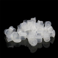 100pcs Copas De Tinta Para Tatuaje Desechables Con Base Y Cierre Portador De Pigmento Transparente Accesorio De Tatuaje Para Maquillaje Permanente - details 5
