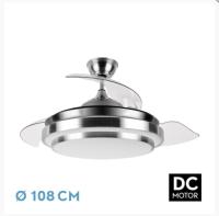 FABRILAMP Ventilador DC Ibe 59w 6980lm Niquel 3 Asp.desp. 107d 3000-4000-6000k, 6 velocidades Remoto, Reg.intensidad, Memoria Y Temporizador Incluye mando a distancia y dos tijas de 10 y 25 centímetro Productos originales calidad de confianza - details 0