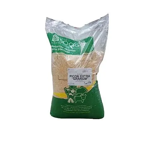 Sacos de maíz en 10kg o 25kg en varios formatos: en grano, picón gordo (triturado grande) y picón fino (triturado pequeño) para la alimentación de animales de granja - Soaga - 1