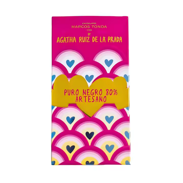 Chocolates Marcos Tonda: Agatha Ruiz de la Prada – Pack 7 uds | Chocolate Negro 80% Artesano | Chocolate Negro 100g X 7 | Chocolate negro Artesano | Chocolates Originales Para Regalar - 1