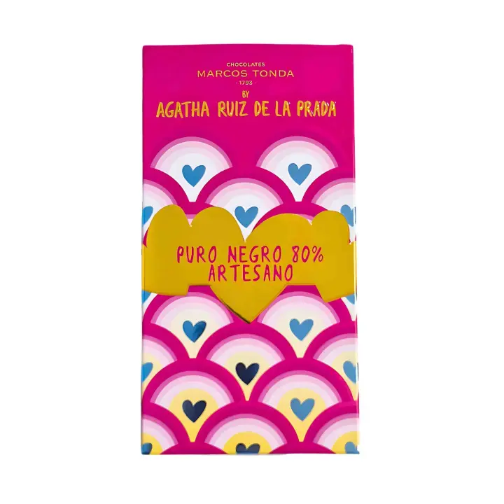 Chocolates Marcos Tonda: Agatha Ruiz de la Prada – Pack 7 uds | Chocolate Negro 80% Artesano | Chocolate Negro 100g X 7 | Chocolate negro Artesano | Chocolates Originales Para Regalar - 1
