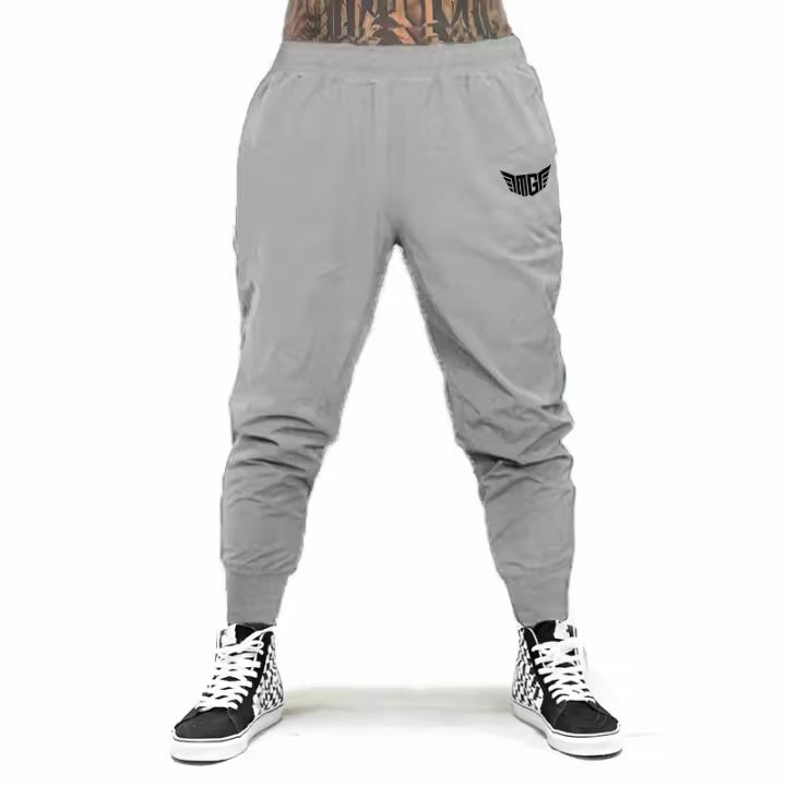 Simple and Trendy Men's Spring and Autumn New Trendy Brand Thin Section Sports Fitness Elastic Waist Casual Trousers - 1