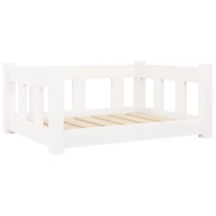 Cama para Perros Madera de Pinino Blanco 65,5x50,5x28 cm - 1