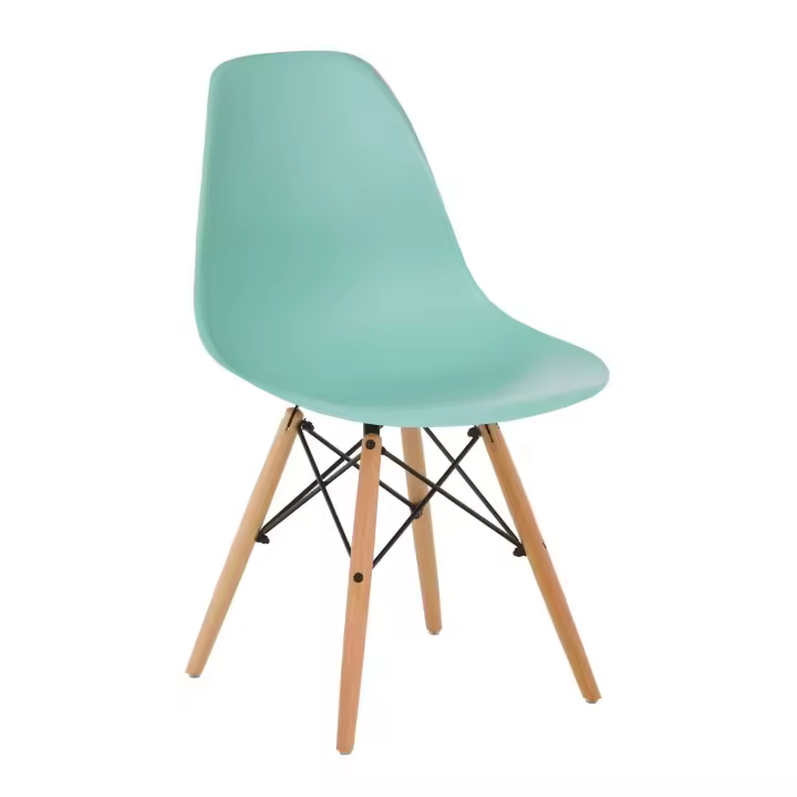 Silla TOWER PP, madera, polipropileno turquesa - 1
