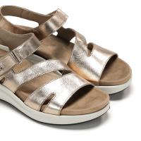 Sandalias planas de Mujer FLUCHOS F1478 CAVA SANDALIA TIRA VELCRO LAMINADO CAVA 35068 25V - details 1