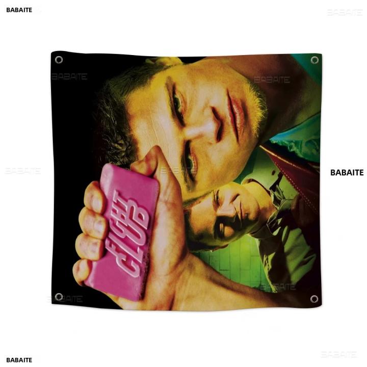 Bandera Colgante De Película Fight Club Con Patrón Creativo De Brad Pitt Material De Poliéster Para Decoración De Interior Y Exterior