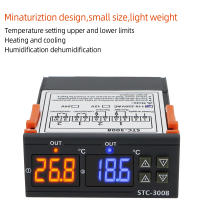 Controlador De Temperatura Digital STC-3008 110V 220V DC 12V 24V Con Sensor De Humedad Termotermómetro Dual Salida De Relé Para Calefacción Y Enfriamiento - details 5