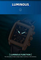 Reloj De Pulsera Deportivo Militar MEGIR Para Hombre Cronógrafo Cuarzo Rectangular Correa De Cuero Resistente Al Agua Y Shock - details 8