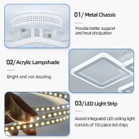 Lámpara De Techo Moderna En Acrílico LED Cuadrada Para Sala De Estar Dormitorio Comedor 3 Colores Luz De Ambiente Montaje Fijo - details 6